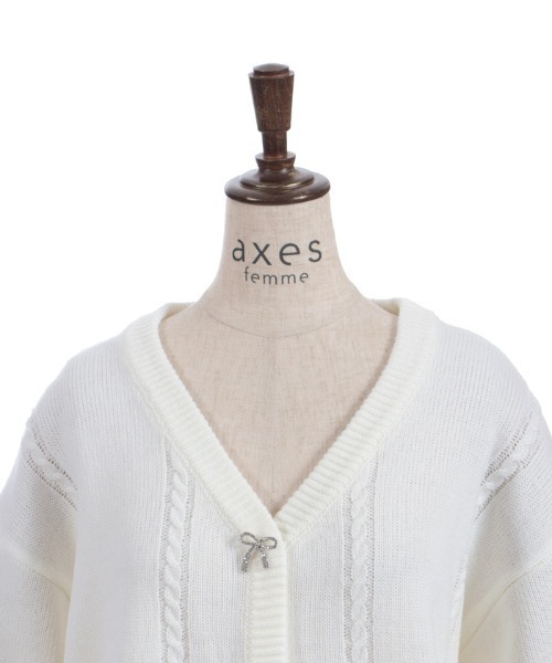 axes femme（アクシーズ ファム） カーディガン リボン釦編み上げ