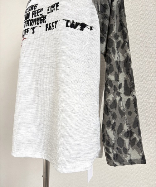 SHEENA（シーナ） tシャツ カモフラ柄ラグランスリーブワッフルロンT