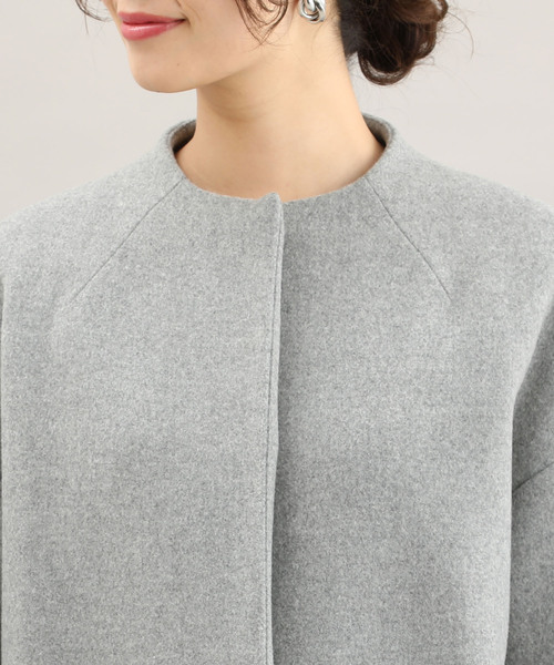 「VIS」 ノーカラーコート L ブラウン系その他2 レディース_画像3