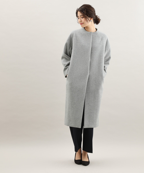 「VIS」 ノーカラーコート L ブラウン系その他2 レディース_画像7