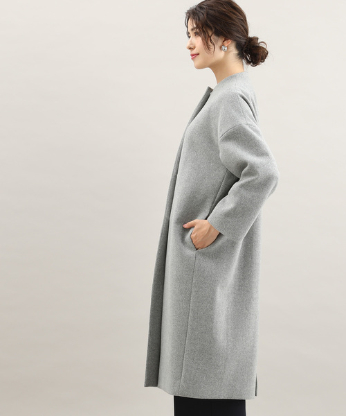 「VIS」 ノーカラーコート L ブラウン系その他2 レディース_画像8