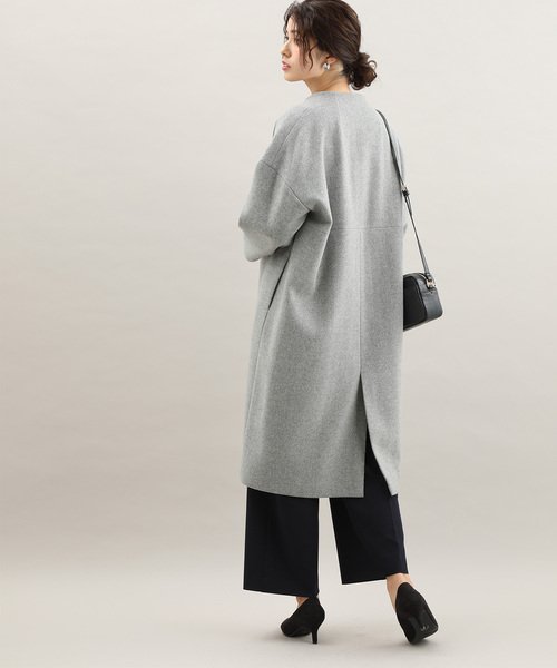 「VIS」 ノーカラーコート L ブラウン系その他2 レディース_画像9