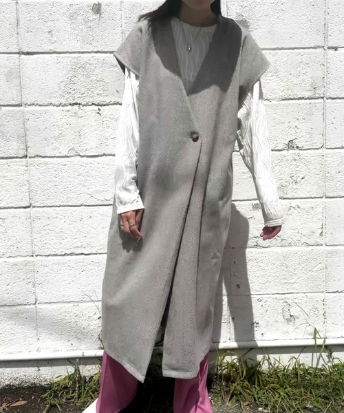 「JUGLANS」 ベスト FREE グレー レディース_画像5