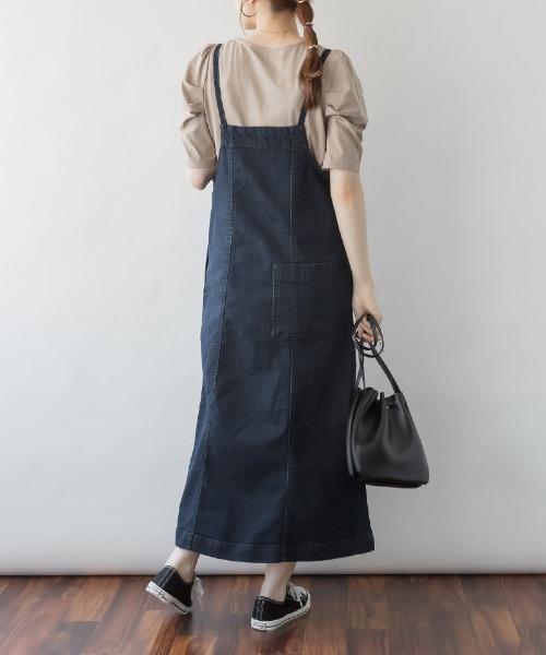 ジャンパースカート M-4L 前ジップ デニムジャンスカ : ZOZOTOWN Yahoo