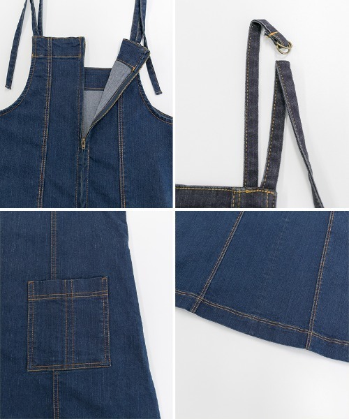 ジャンパースカート M-4L 前ジップ デニムジャンスカ : ZOZOTOWN Yahoo