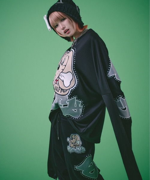 「GALFY」 長袖カットソー L ブラック レディース_画像6