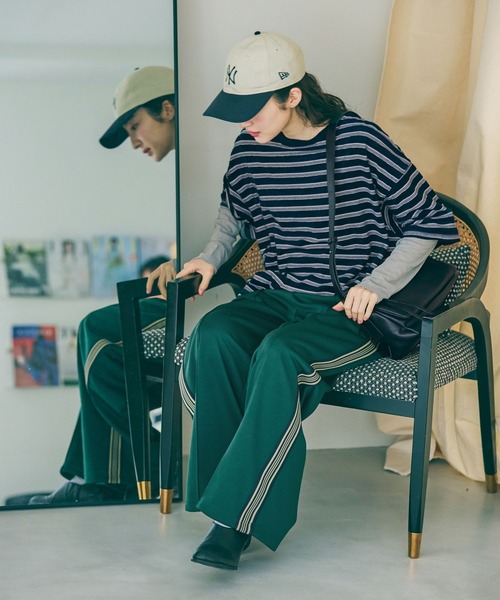 パンツ サイドラインカットパンツ レディースの画像