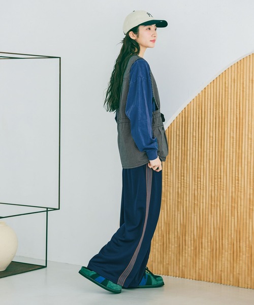 パンツ サイドラインカットパンツ レディースの画像