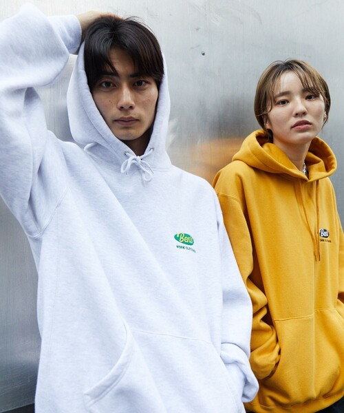 「BEN DAVIS」 プルオーバーパーカー MEDIUM イエロー メンズ_画像2