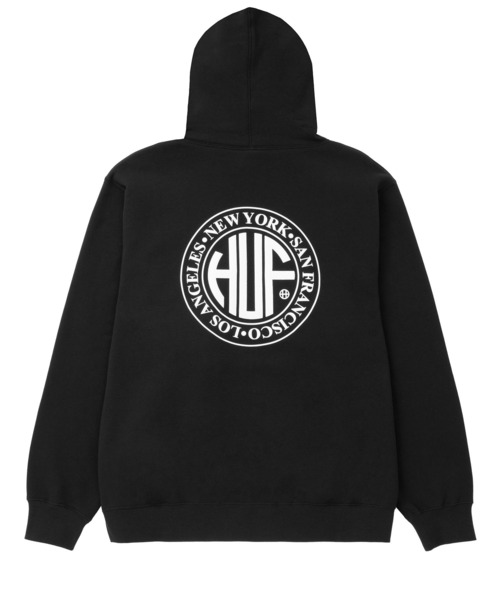 「HUF」 プルオーバーパーカー MEDIUM ブラック メンズの画像