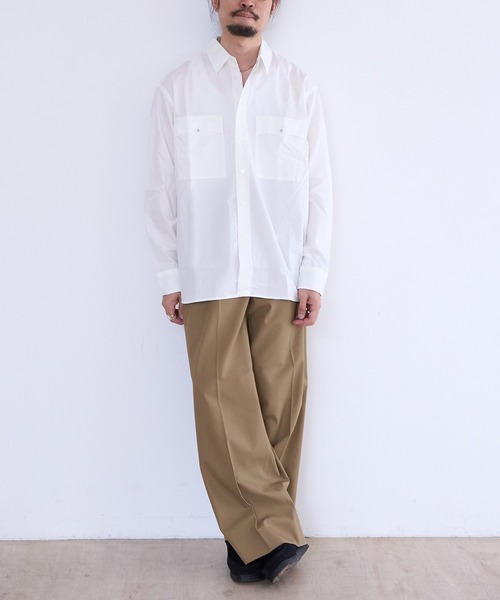 スラックス benine 9 Two-Tuck Chino Slacks メンズの画像