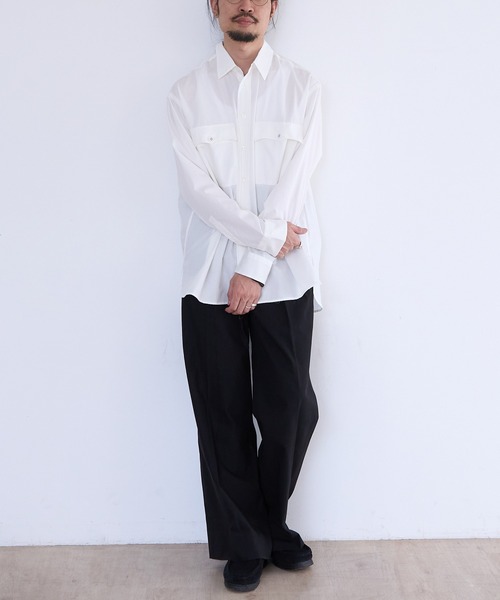 スラックス benine 9 Two-Tuck Chino Slacks メンズの画像