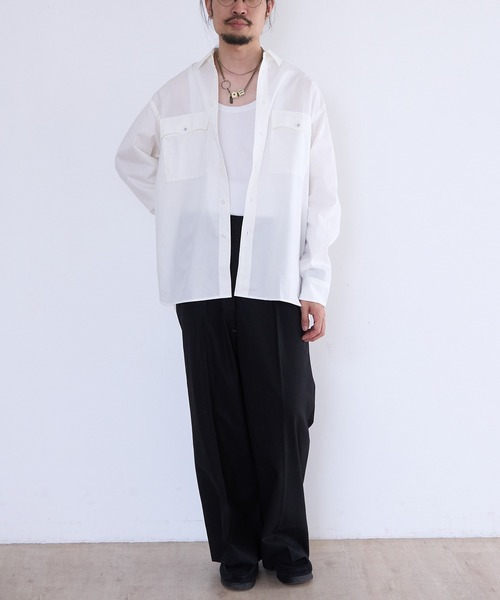 スラックス benine 9 Two-Tuck Chino Slacks メンズの画像