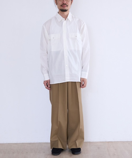 スラックス benine 9 Two-Tuck Chino Slacks メンズの画像