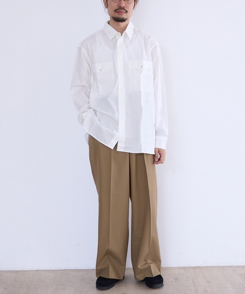 スラックス benine 9 Two-Tuck Chino Slacks メンズの画像
