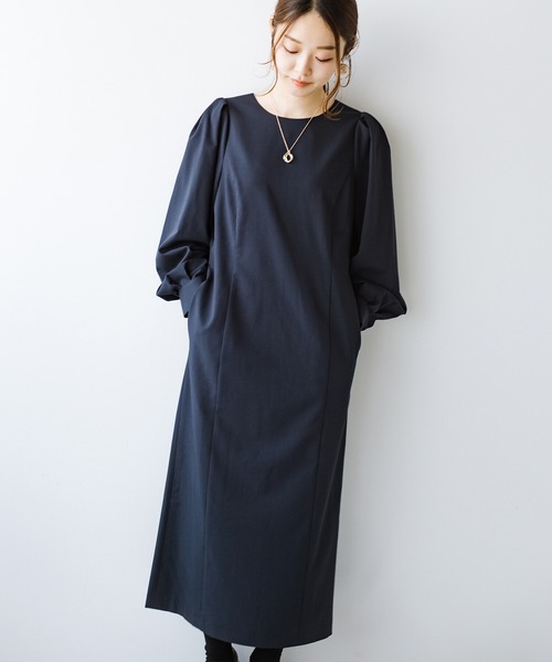 「haco!」 長袖ワンピース MEDIUM グレー レディース_画像9