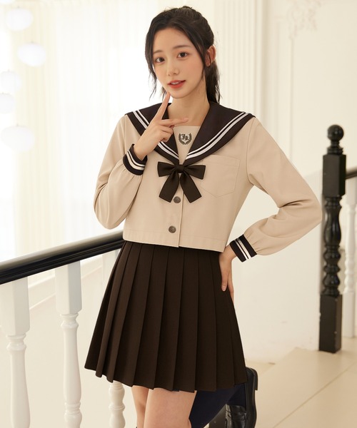 コスプレ 「制服コスプレ3点セット」クラシックカラーセーラー服 長袖