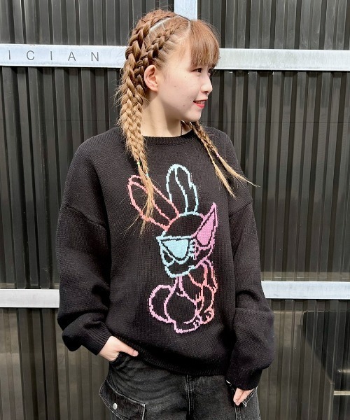 「Candy Stripper」 長袖ニット 2 ピンク レディース_画像3