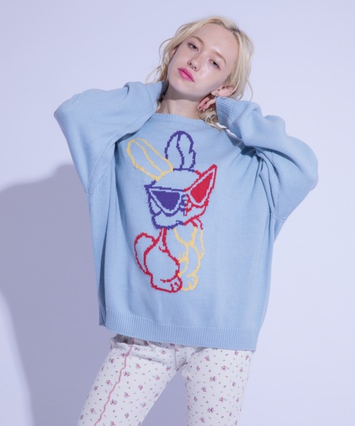 「Candy Stripper」 長袖ニット 2 ピンク レディース_画像9