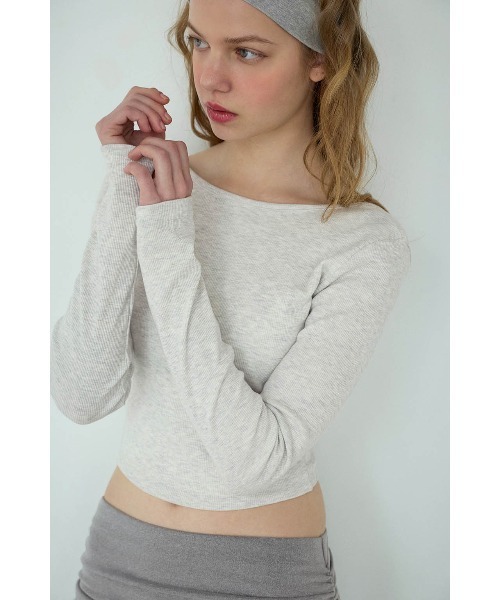 新品未試着☆ALEXIA STAM リブバッグアジャスタートップス　アイボリーS ALEXIA STAM（アリシアスタン） tシャツ Rib Back Adjuster Long