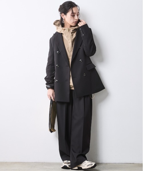 「CHIC STYLE」 テーラードジャケット LL モカ レディース_画像5