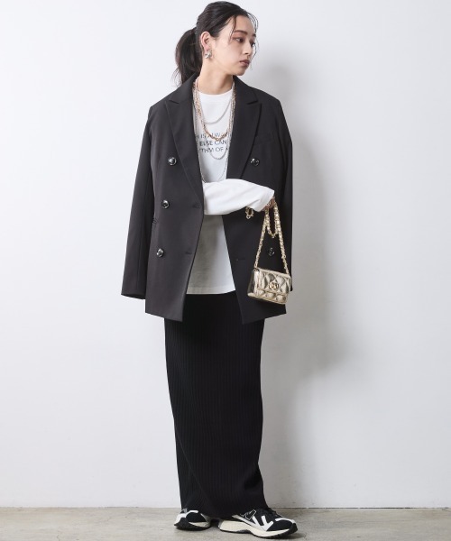 「CHIC STYLE」 テーラードジャケット LL モカ レディース_画像6