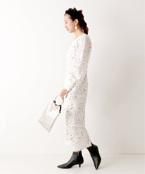 「U by SPICK&SPAN」 7分袖ワンピース 36 ブラック レディース_画像3