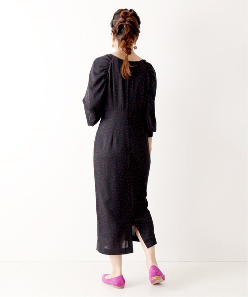 「U by SPICK&SPAN」 7分袖ワンピース 36 ブラック レディース_画像7