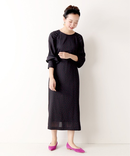 「U by SPICK&SPAN」 7分袖ワンピース 36 ブラック レディース_画像8