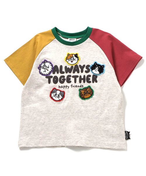 BREEZE（ブリーズ） tシャツ BREEZY CATS ロゴ＆ワッペンTシャツ