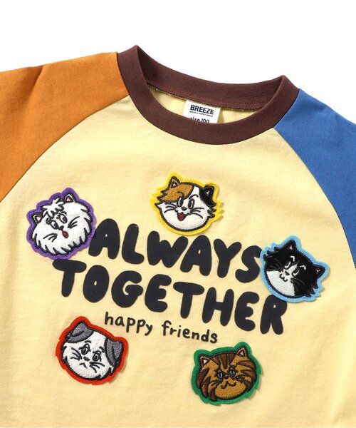 BREEZE（ブリーズ） tシャツ BREEZY CATS ロゴ＆ワッペンTシャツ