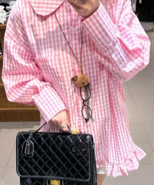 gossip!ロサンゼルス ブラウス シャツ 「Y2Kガーリー」レトロピンク 