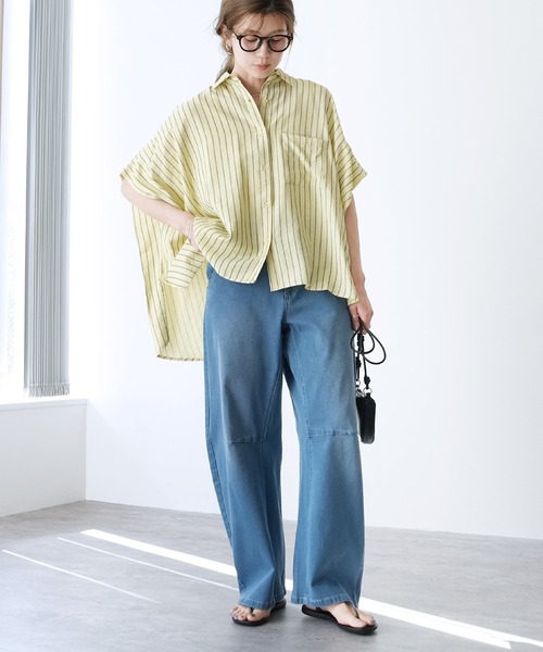 reca(レカ) ブラウス シャツ リラクシーストライプシャツ レディース reca(レカ) ブラウス シャツ リラクシーストライプシャツ レディース