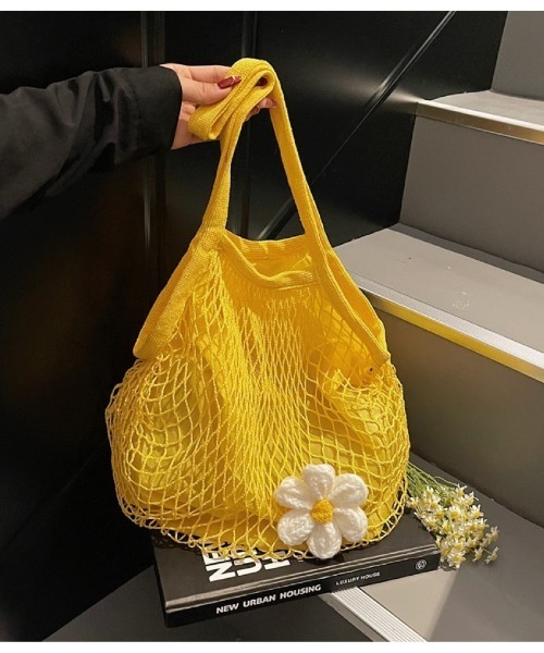 エコバッグ ネットバッグ お花モチーフ ショルダーバッグ : ZOZOTOWN