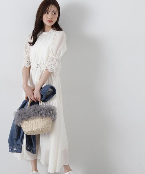 「PROPORTION BODY DRESSING」 7分袖ワンピース SMALL ブルー レディース_画像4