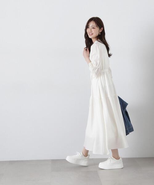 「PROPORTION BODY DRESSING」 7分袖ワンピース SMALL ブルー レディース_画像5