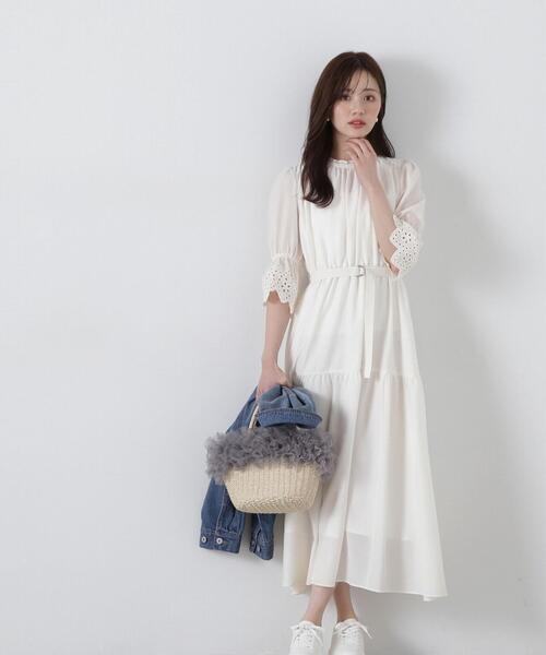 「PROPORTION BODY DRESSING」 7分袖ワンピース SMALL ブルー レディース_画像6