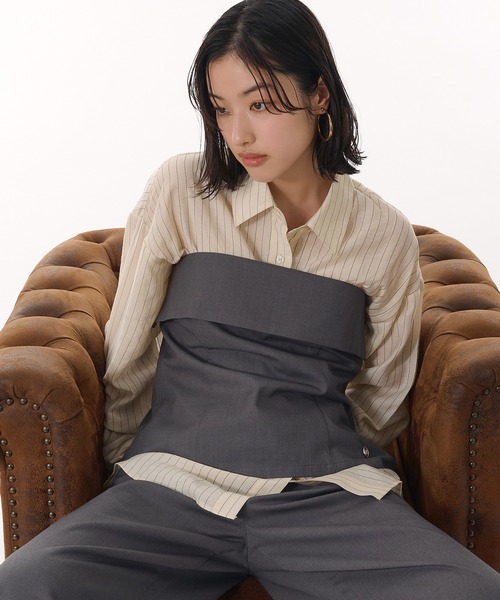 「MUHET」 セットアップ SMALL チャコールグレー レディース_画像6
