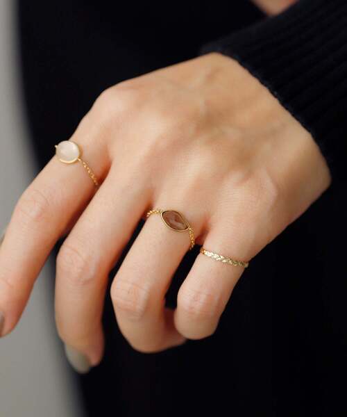 Siena Rose K10YG マットリング #7 SIENA ROSE（シエナロゼ） 指輪 リング GEMSTONE・スライスカット
