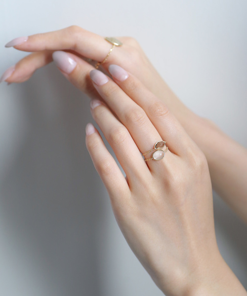 SIENA ROSE 指輪 リング GEMSTONE・チェーンリング「スモーキー