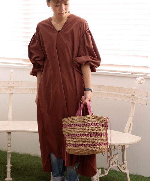 バッグ カゴバッグ カシュカシュ Cachecache サテンリボン ペーパー切り替え編みトートバッグ Zozotown Paypayモール店 通販 Paypayモール