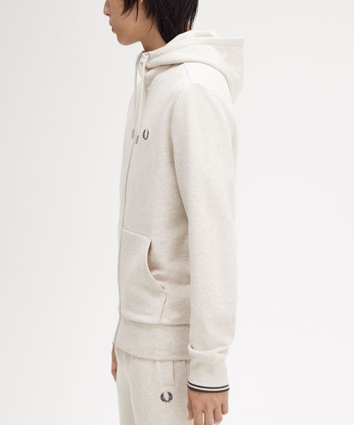 【FRED PERRY】Hooded Zip Through Sweatshirt パーカー Fred Perry Hooded Zip Through Sweatshirt Black Hoodies