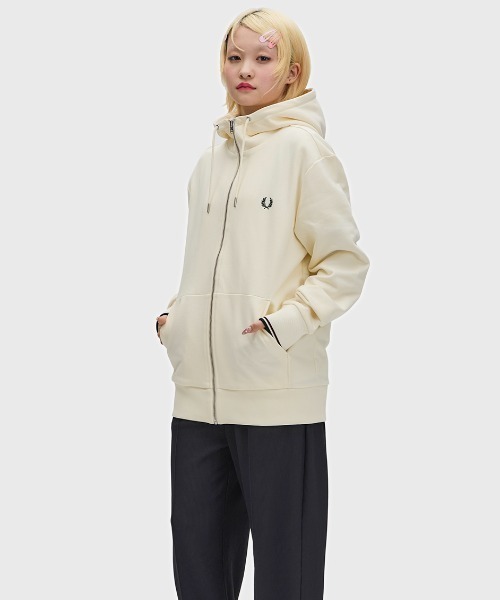 専用Fred Perry ベージュ ジップアップジャージ FRED PERRY（フレッドペリー） パーカー Hooded Zip Through