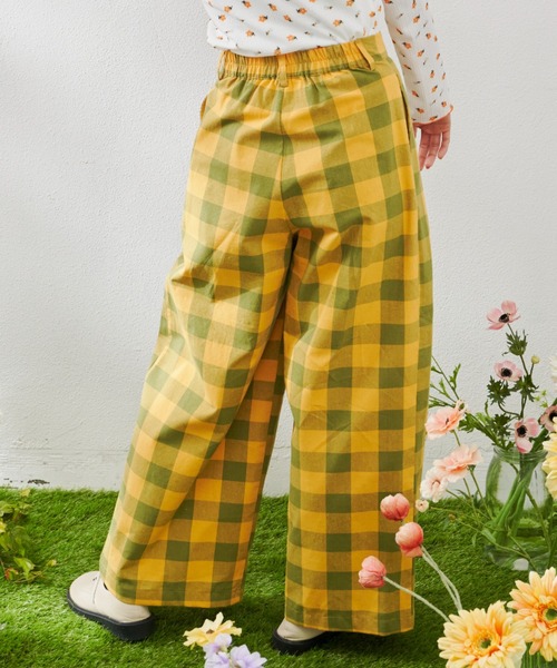 パンツ ギンガムチェックストレートパンツ22