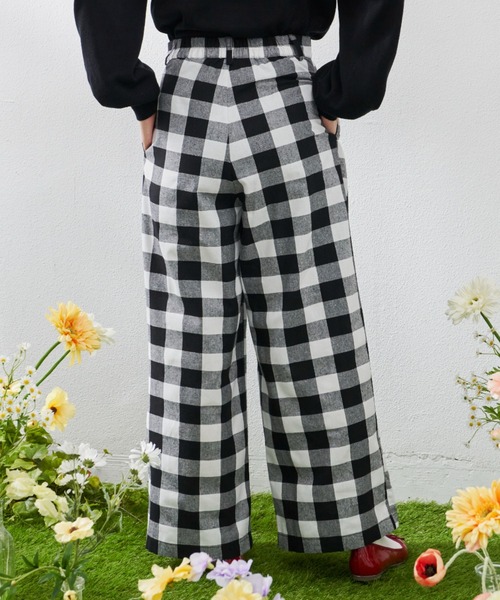 パンツ ギンガムチェックストレートパンツ12