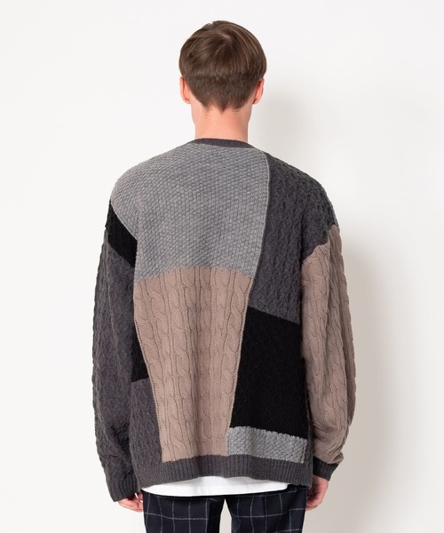 トップス BEDWIN & THE HEARTBREAKERS CARDIGAN BEDWIN & THE HEARTBREAKERS カーディガン PATCHWORK CARDIGAN