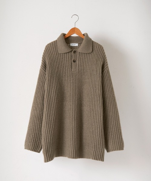 ★hi⭐︎さまこ^ ^専用★リヴドロワ　ビッグシルエット　Vネックニット MONO-MART セーター ニット Vネック畦編みビッグシルエットポロ