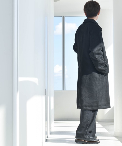 コート ジャケット シャギーフェイクウールロングコート レディース