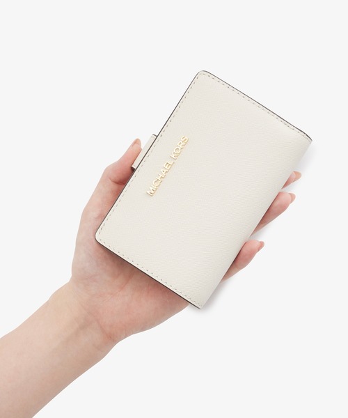 MICHAEL KORS ライトクリーム　二つ折り財布 MICHAEL KORS（マイケルコース） 二つ折り 二つ折り財布 財布 JET SET