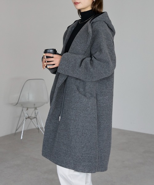 TRIANGLE PALETTE コート アウター フード付ジップコート レディース